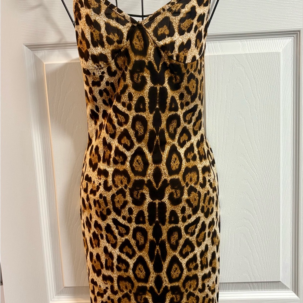 SHEIN Strappy Leopard Print Dress